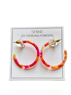 Marble Tie Dye Hoop Earrings NEW